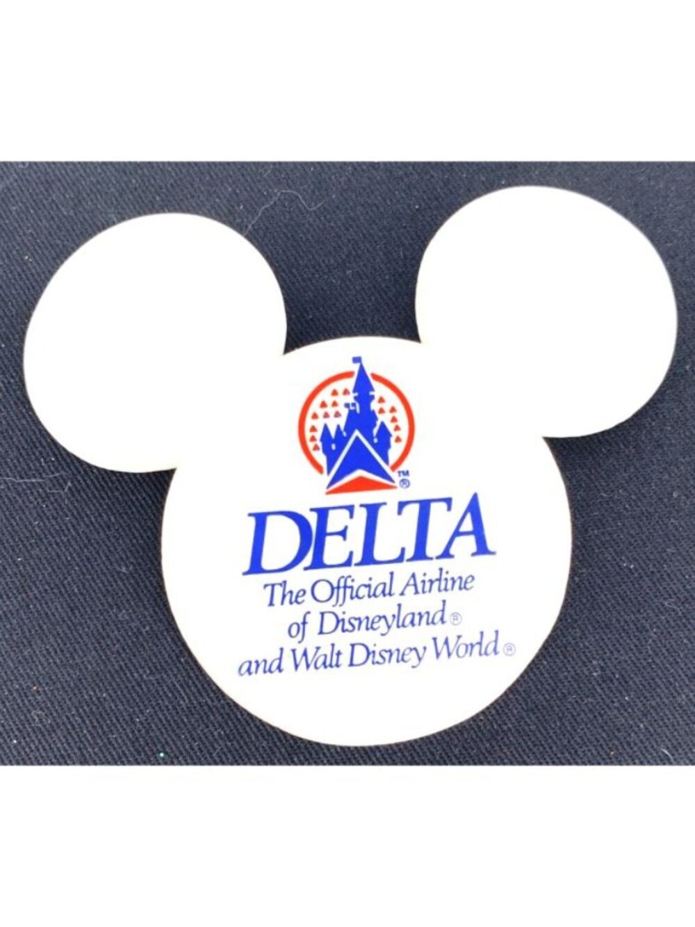 Delta The Official Airline of Walt Disney World Mickey Mouse Shaped Pin 3"